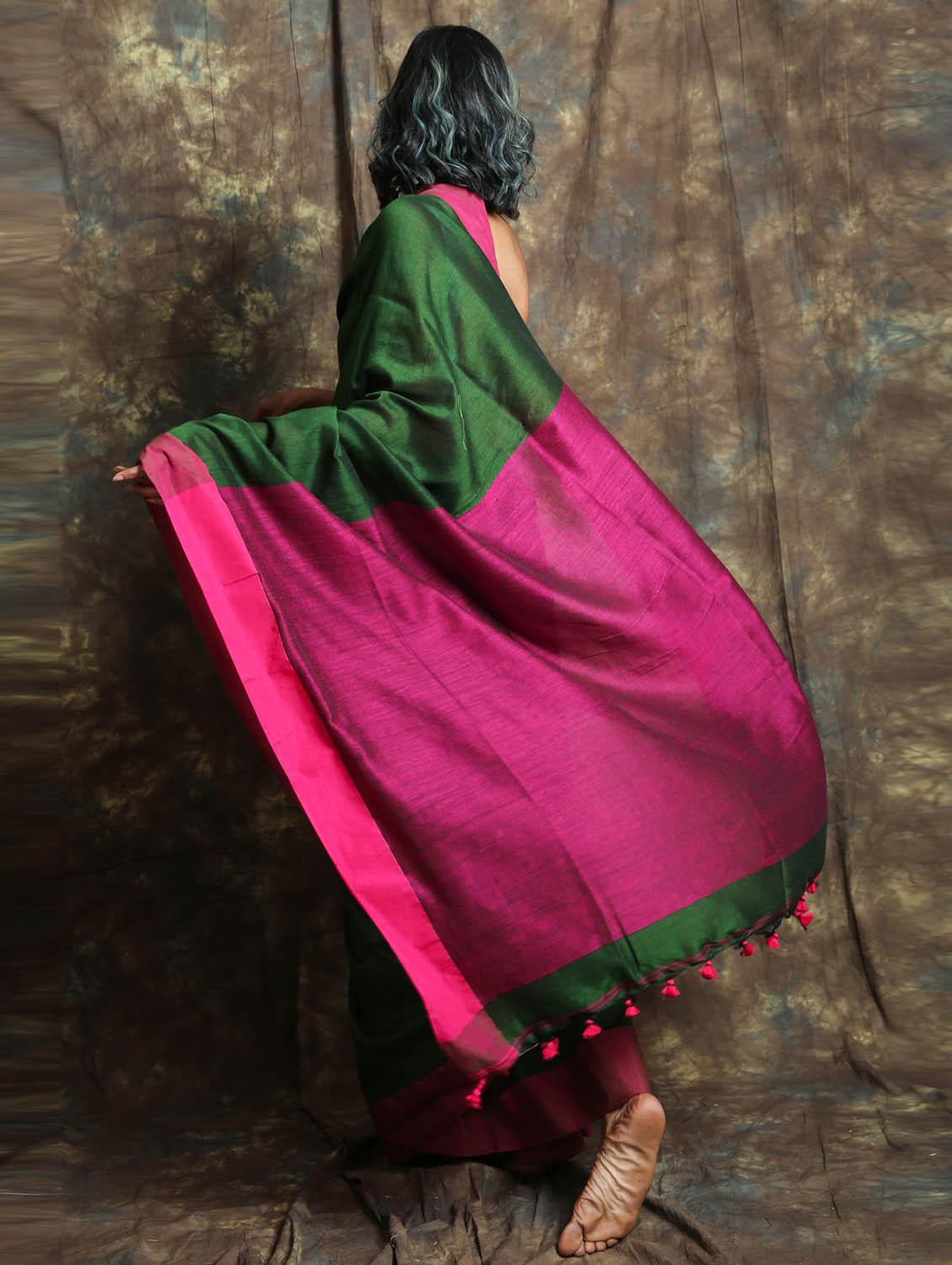women's self design dark green colored saree with blouse - 19497701 - Standard Image - 2