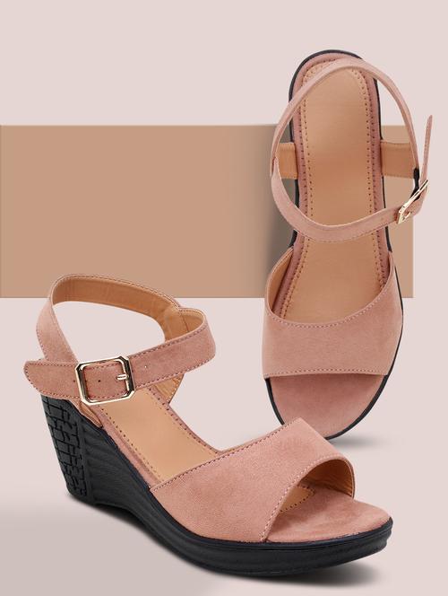pink ankle strap wedges - 19514823 - Standard Image - 0