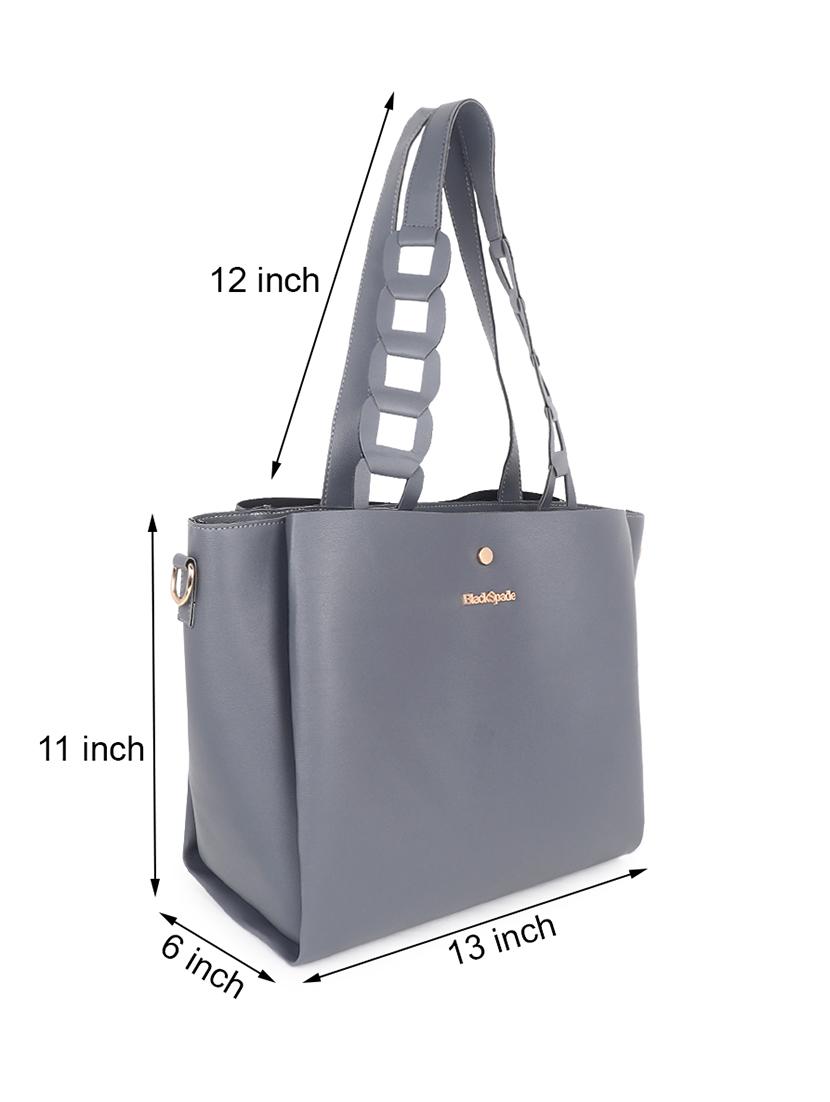 grey leatherette (pu) handbag - 19517987 - Standard Image - 3