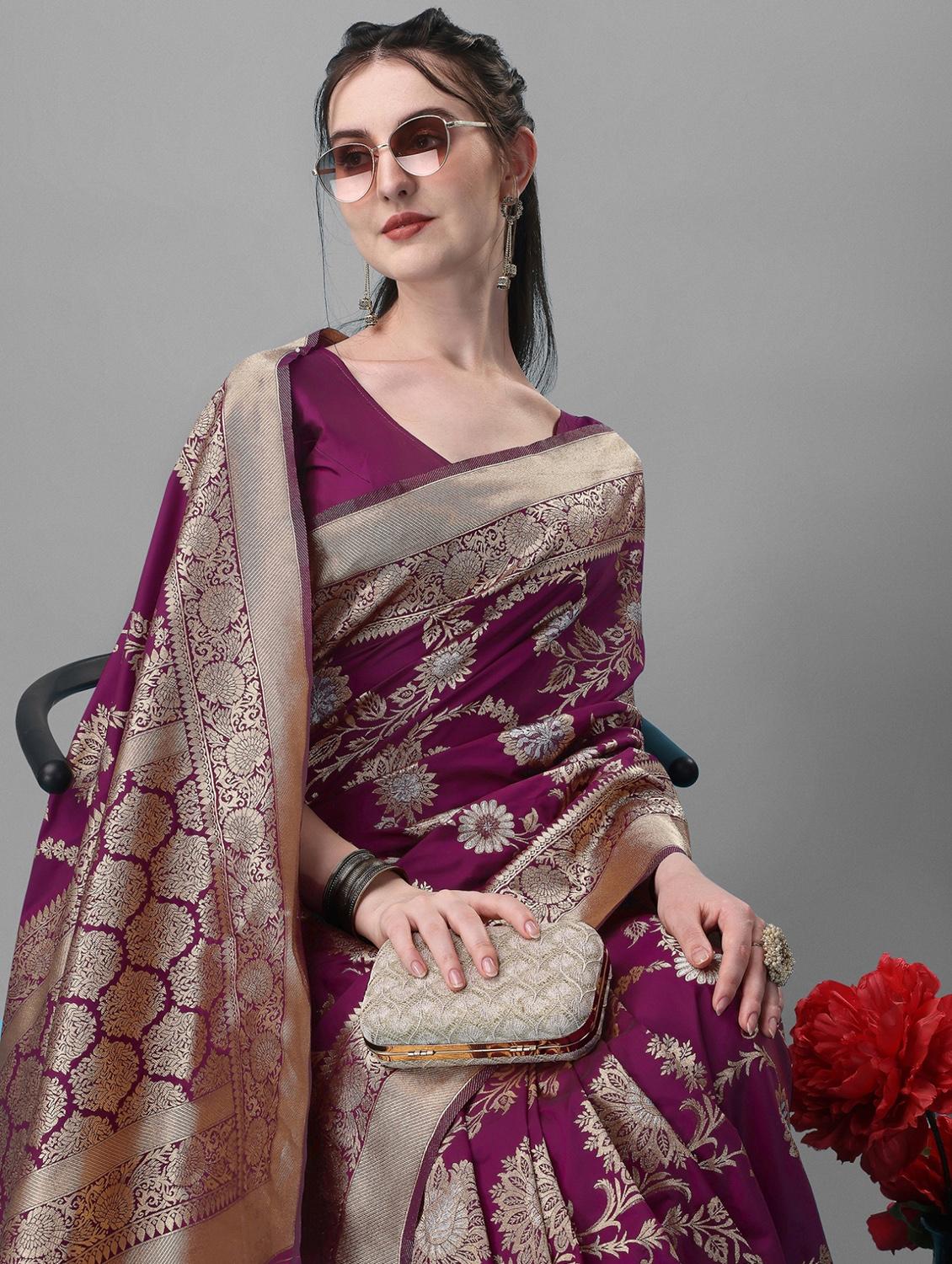women's banarasi saree - 19520168 - Standard Image - 3