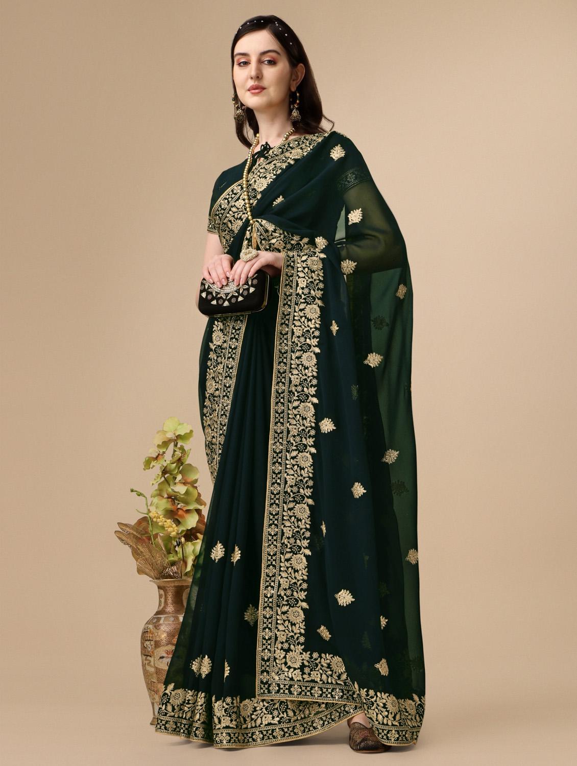 women's embroidered saree