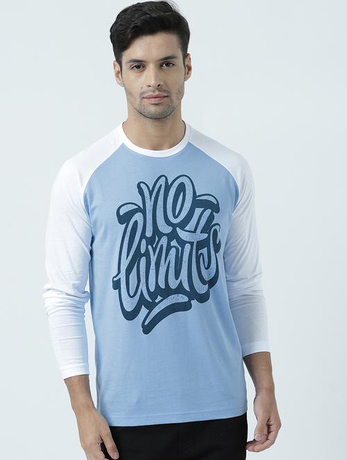 men crew neck reglan sleeve front print t-shirt - 19581890 - Standard Image - 0