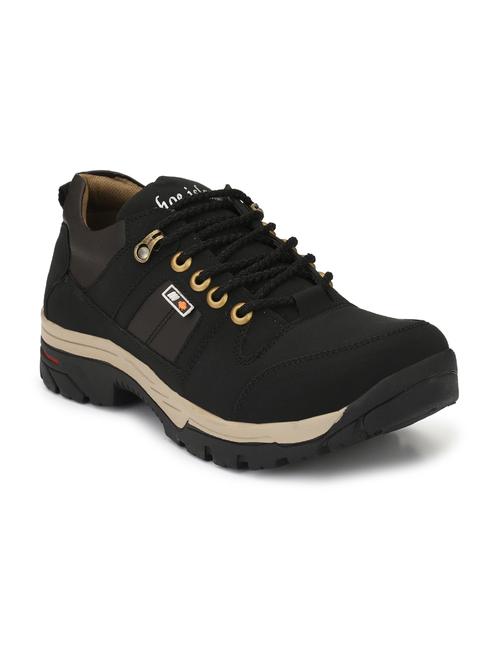 black solid lace up causal shoe - 19585173 -  Standard Image - 0