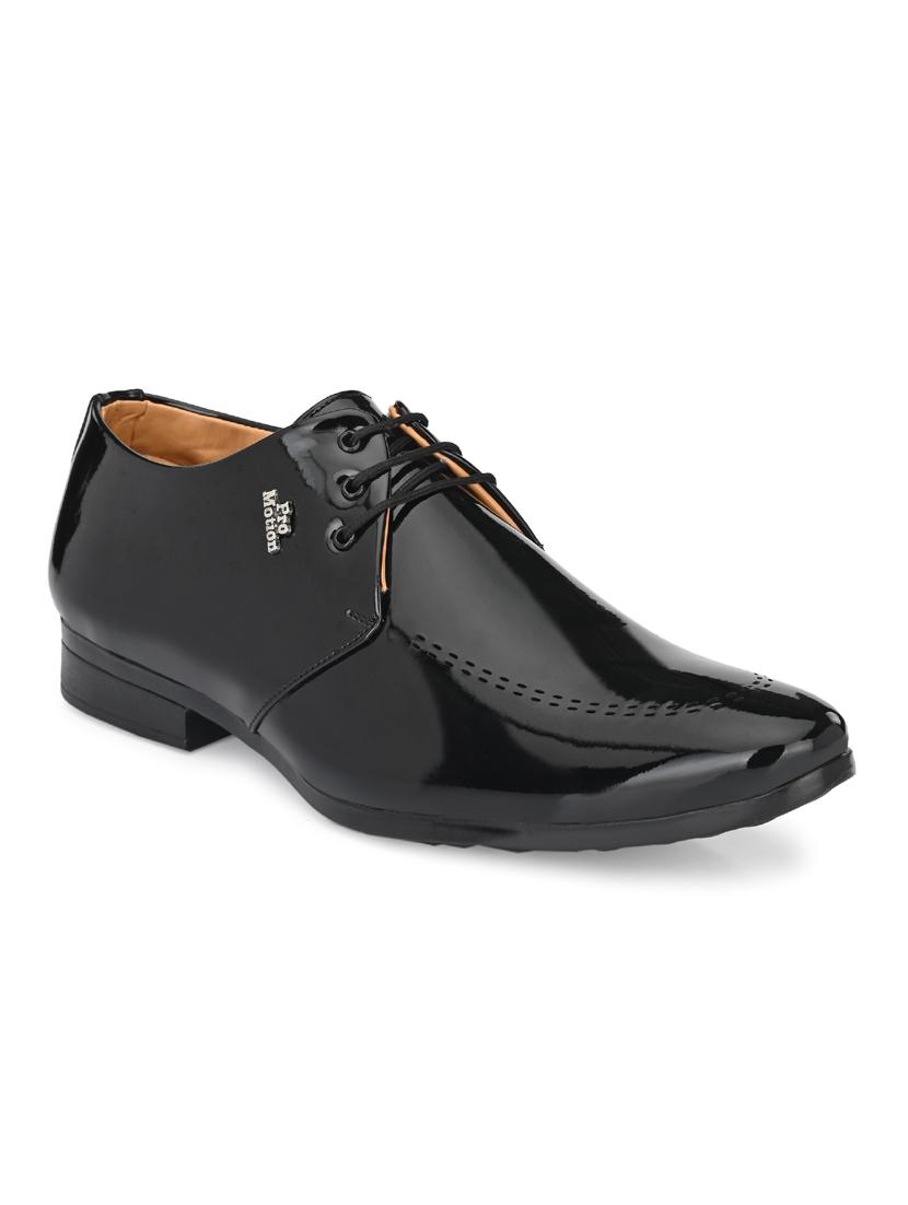black patent leather laceup derbies - 19585367 - Zoom Image - 0
