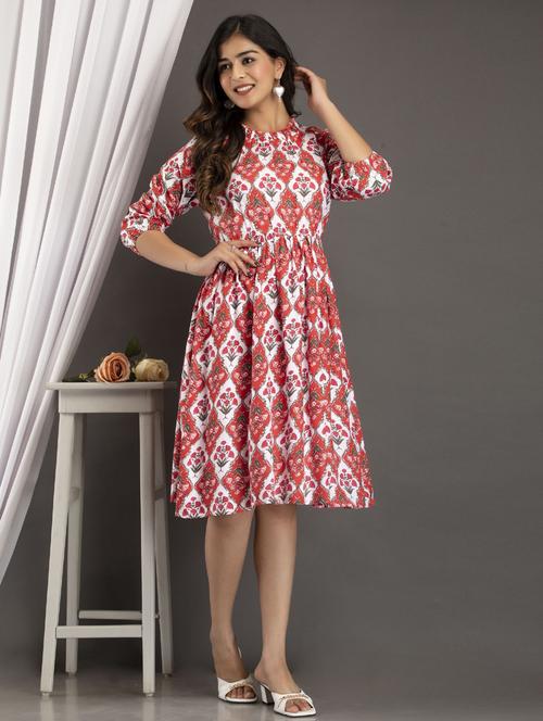women's fit & flare floral dress - 19608739 - Standard Image - 0