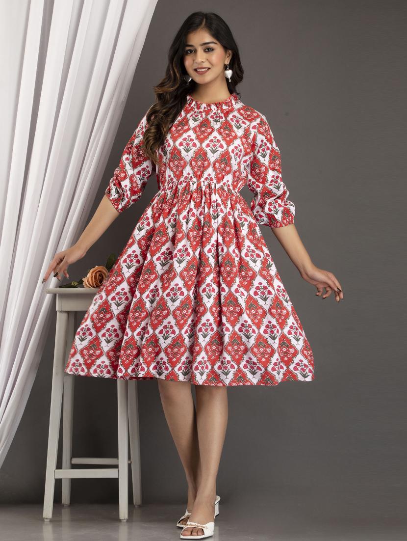 women's fit & flare floral dress - 19608739 - Standard Image - 3