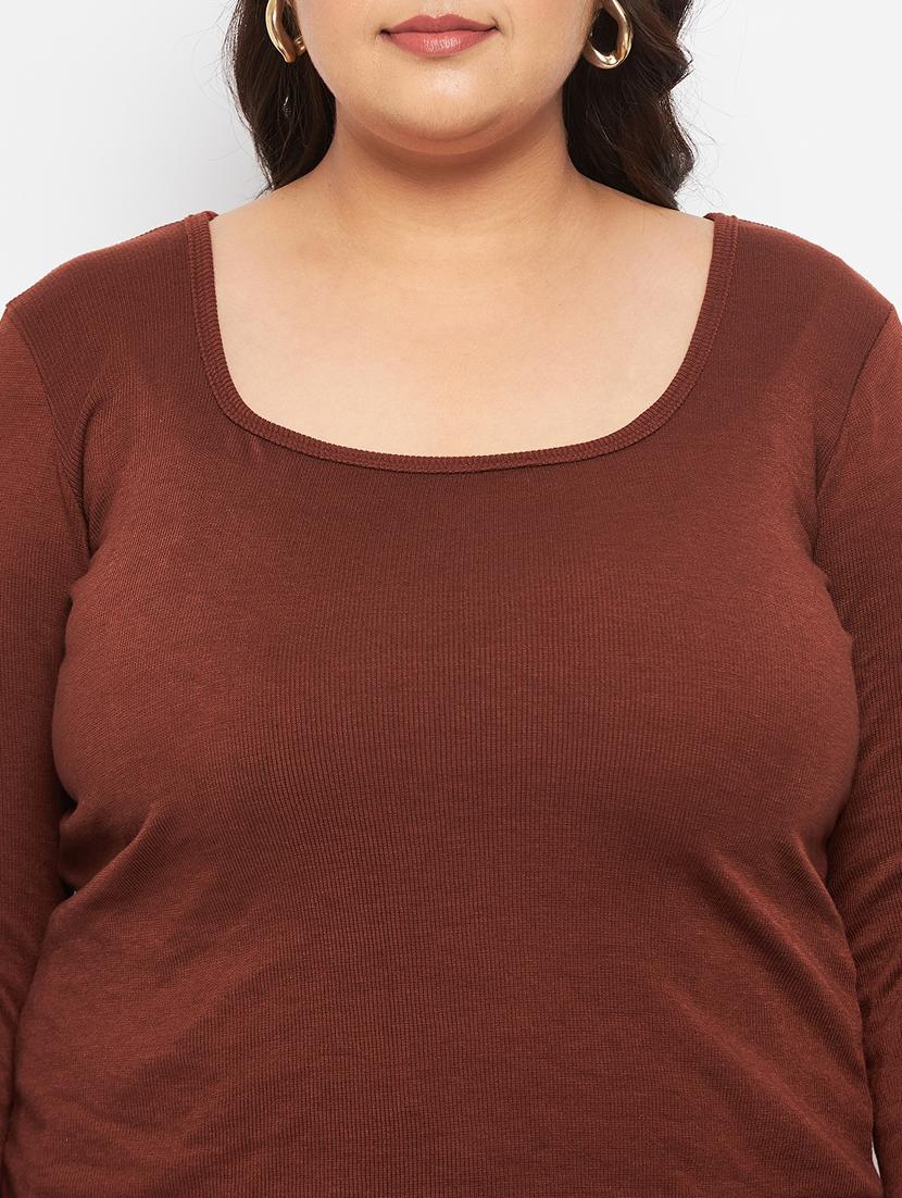 women's straight round neck top - 19614291 - Standard Image - 5
