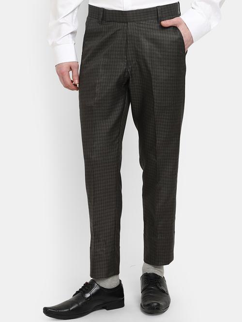 mid rise check formal trouser - 19614772 - Very Small Image - 1