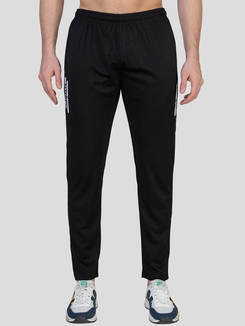 black lycra blend  full length track pant - 19615228 - Very Small Image - 1