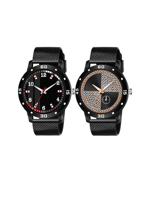 men round shape analog watch combo - 19617036 - Very Small Image - 1