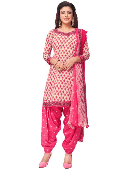 printed unstitched patiyala suit set - 19626636 - Very Small Image - 1