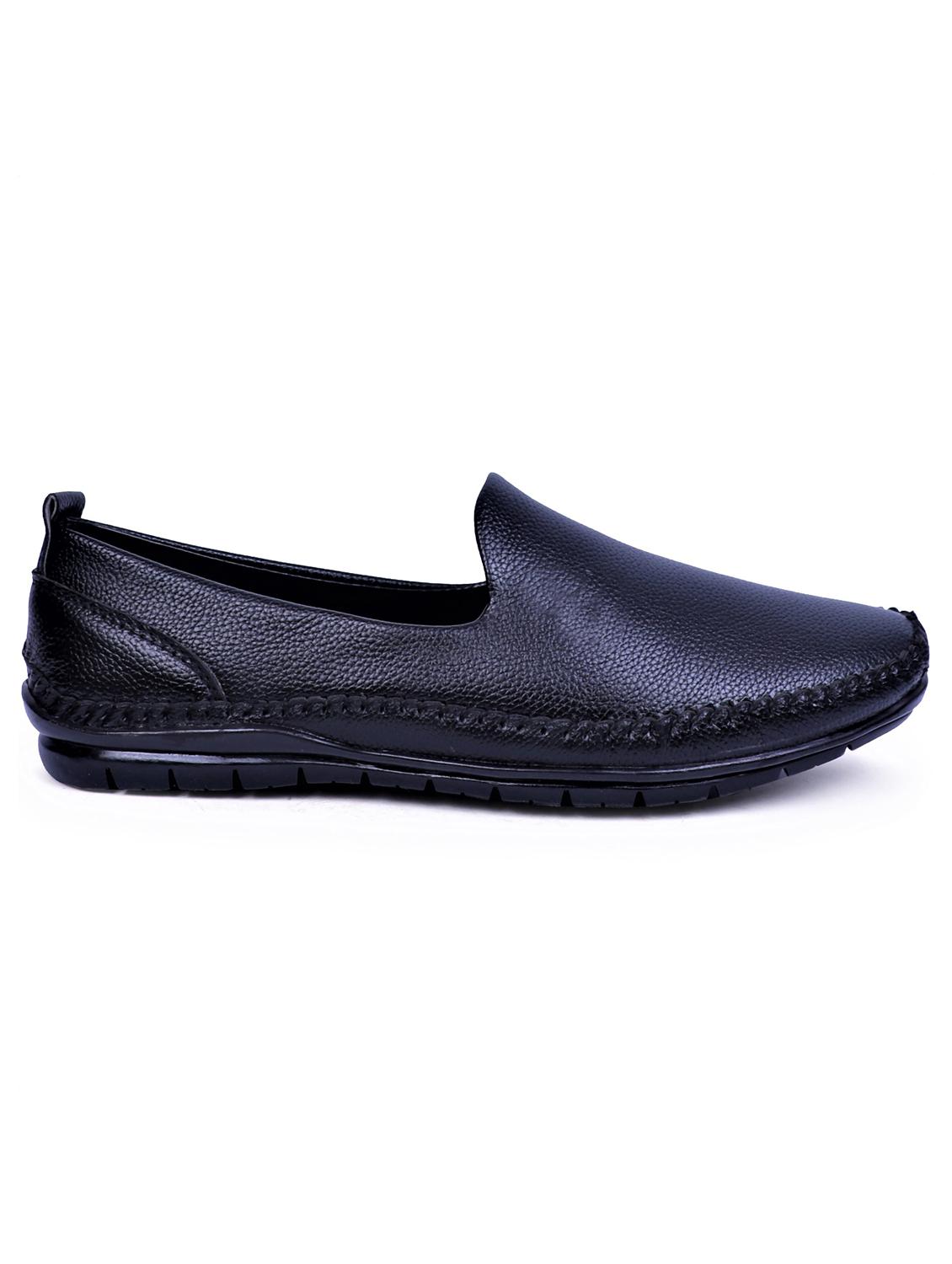 black artificial leather slip on loafers - 19643418 - Standard Image - 2