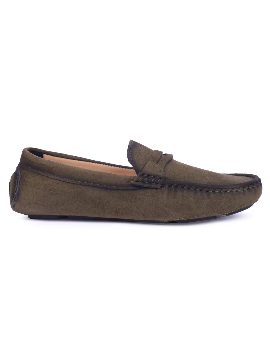 green artificial leather slip on loafers - 19643426 - Zoom Image - 2