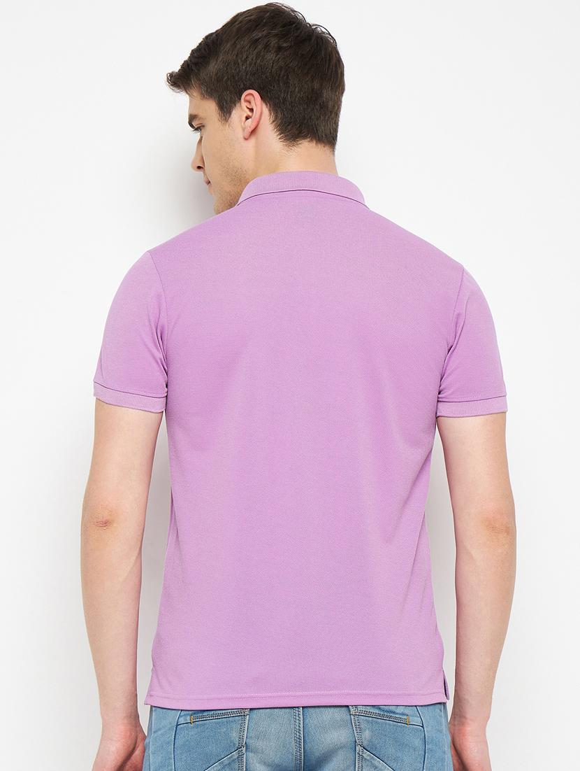 men lavender solid regular fit polo t-shirt - 19643482 - Zoom Image - 2