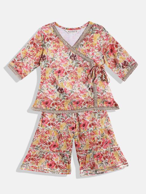 V-neck Kurta Sharara Set - 19646477 - Very Small Image - 1