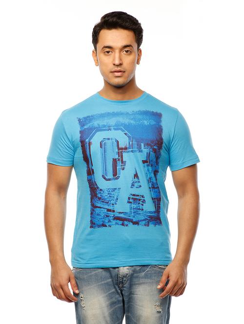 men round neck front print t-shirt - 19649531 - Very Small Image - 1