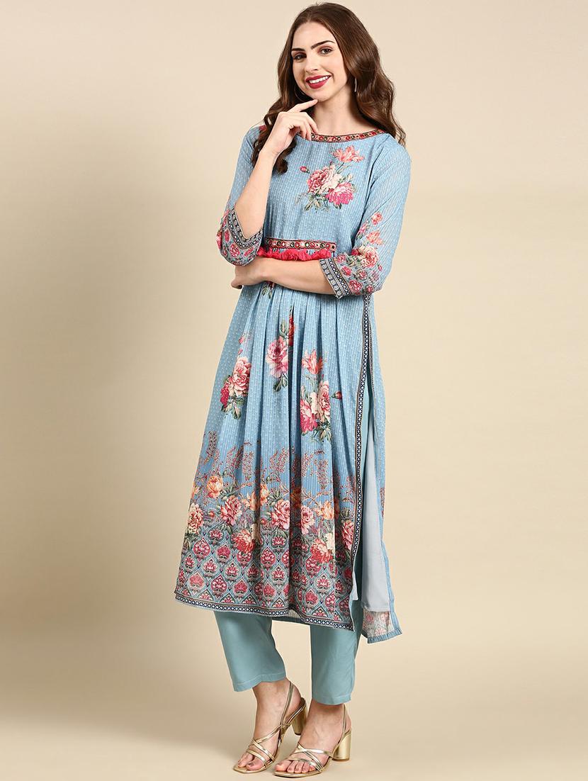women round neck kurta pant set with dupatta - 19664976 - Standard Image - 2