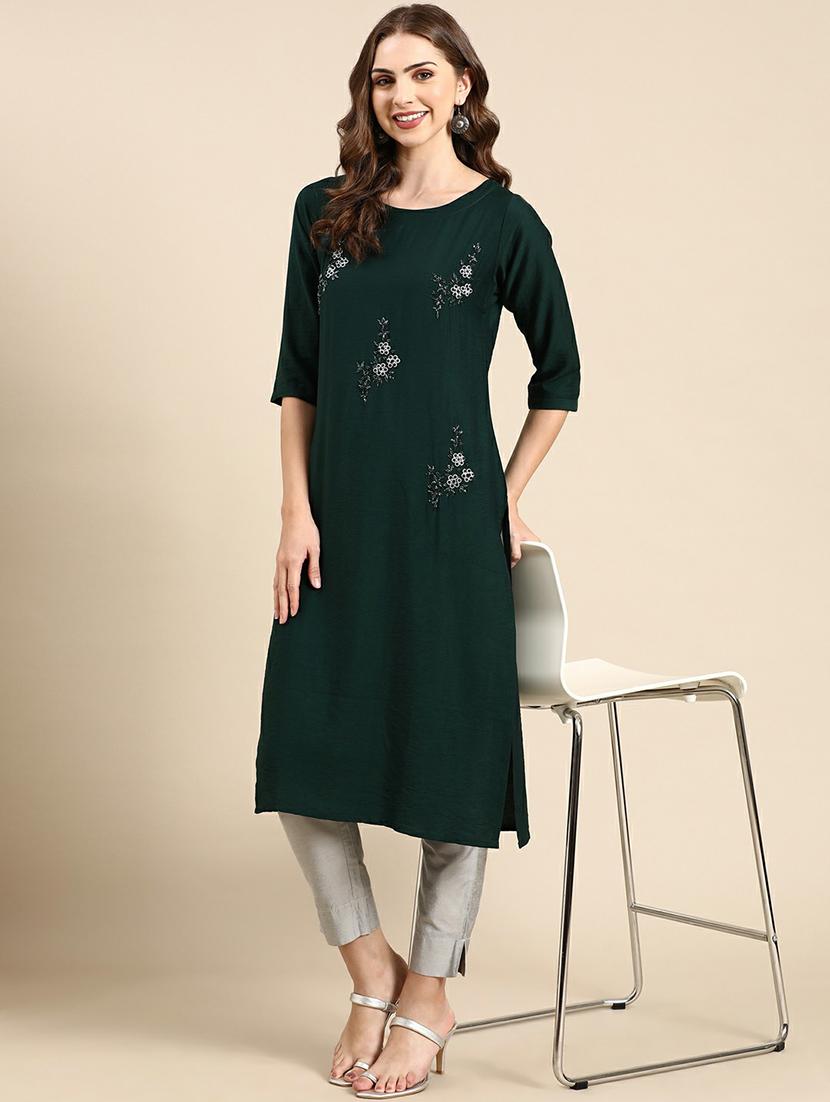 women's straight kurta - 19665037 - Zoom Image - 4