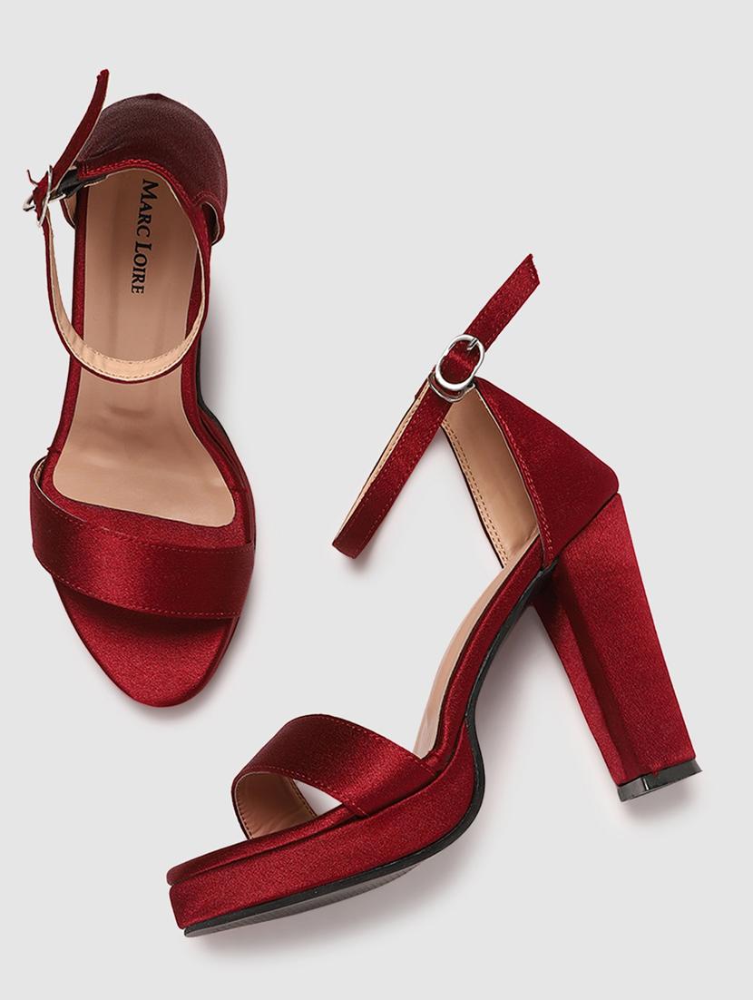 maroon synthetic closed back sandals - 19666411 - Standard Image - 3