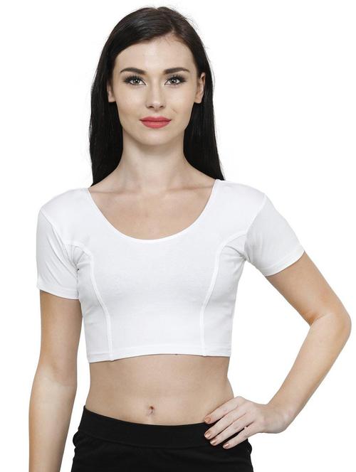 white regular stitched blouse - 19682079 - Very Small Image - 1