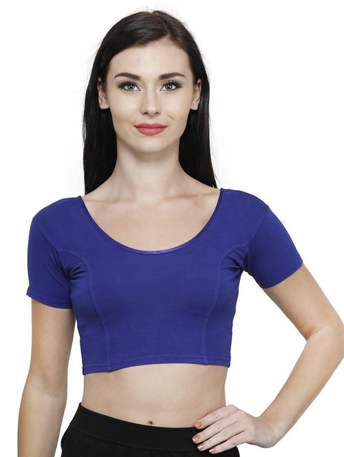 blue cotton blend regular blouse - 19682083 - Very Small Image - 1