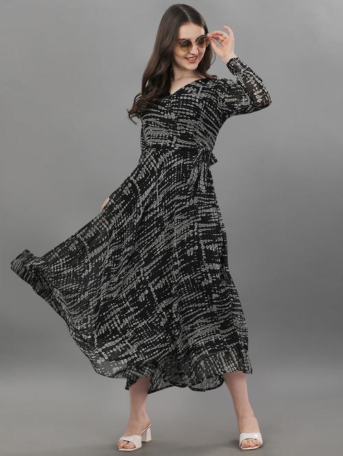 women's fit & flare abstract dress - 19698587 -  Standard Image - 0