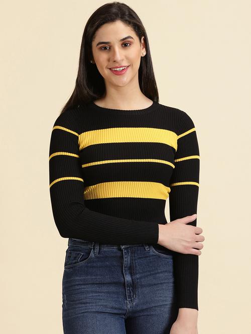 round neck color block crop top - 19699094 - Very Small Image - 1
