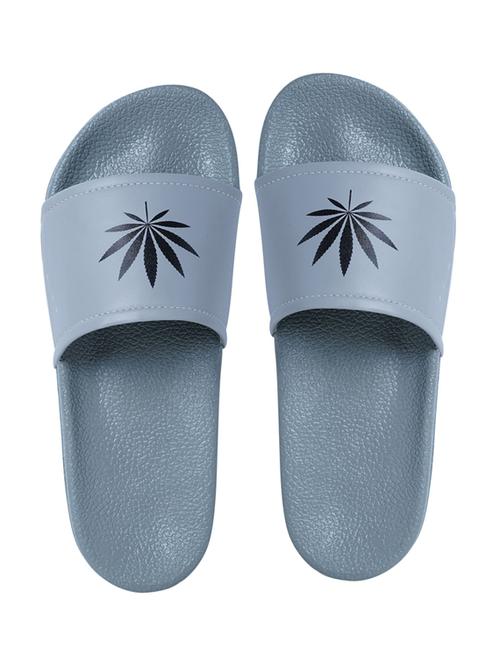grey leatherette slip on flip flops - 19700183 - Very Small Image - 1