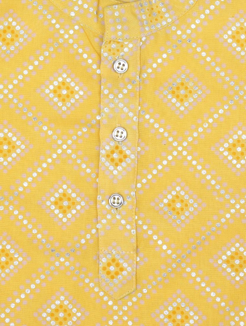 yellow printed kurta set - 19701179 - Standard Image - 3
