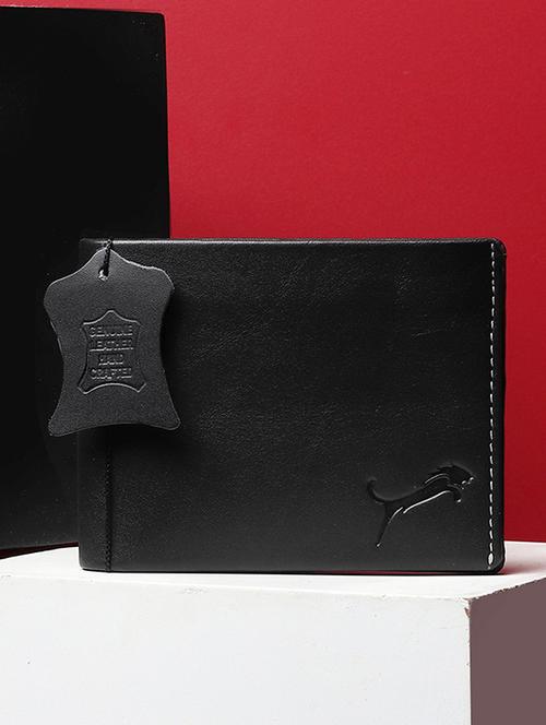 black genuine leather wallet - 19708076 - Standard Image - 0
