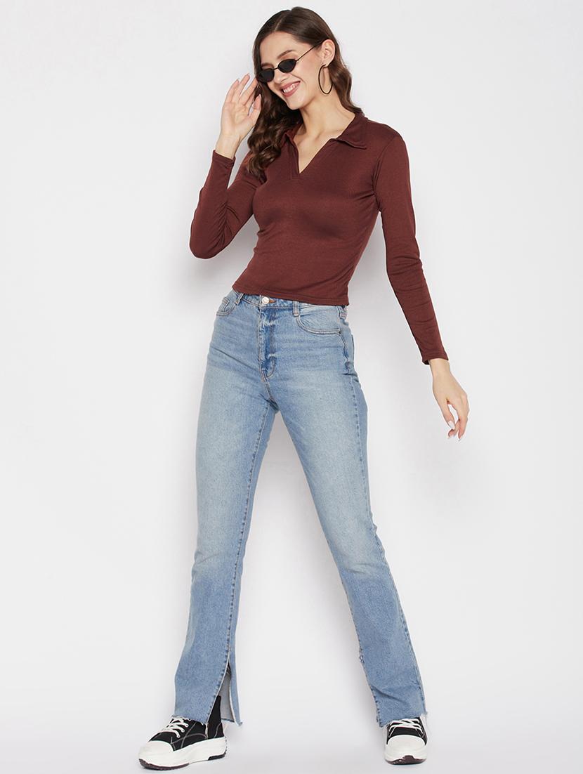 women's straight collared top - 19723859 - Standard Image - 4