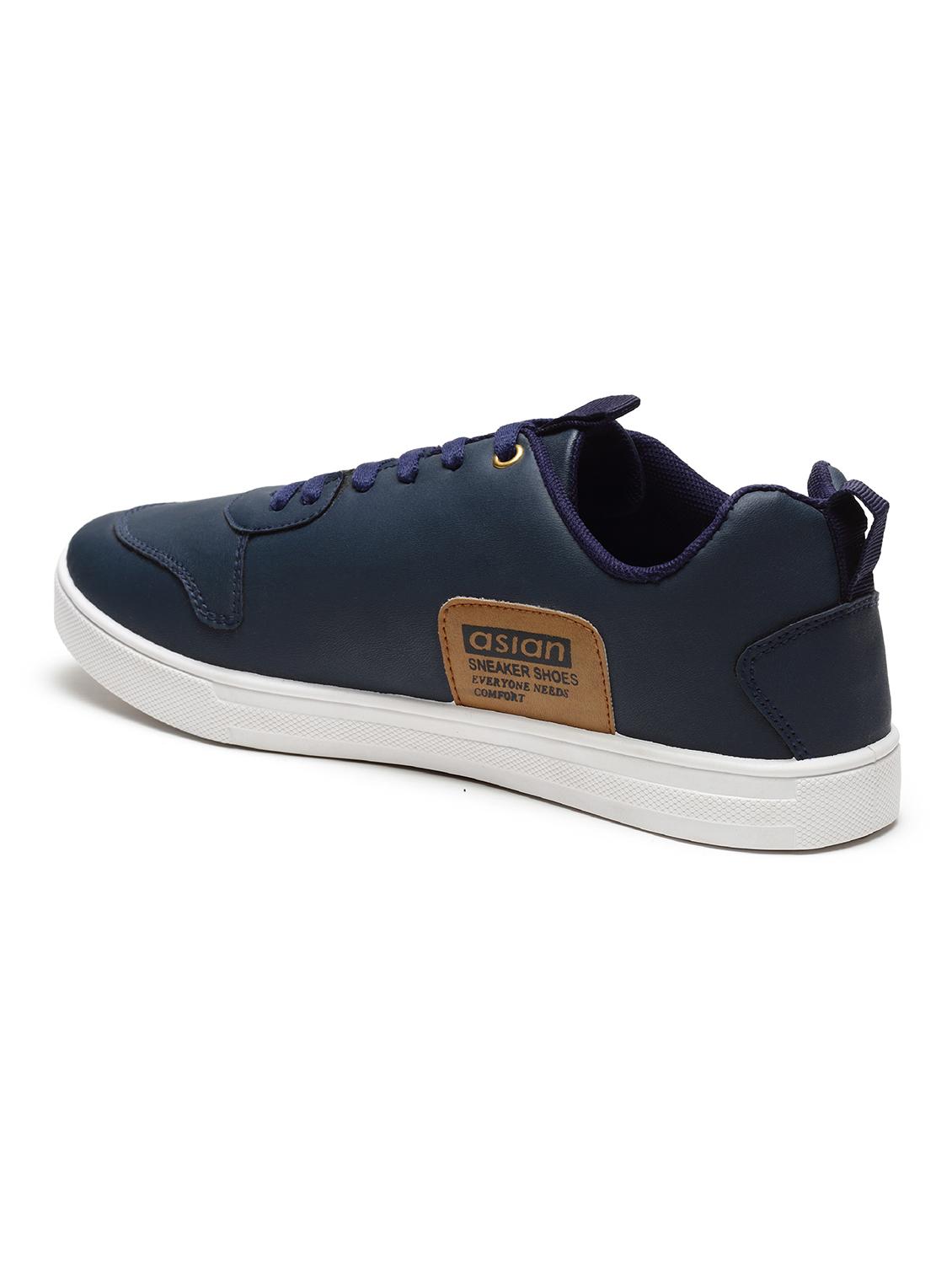 blue synthetic lace up sneakers - 19724081 - Standard Image - 3