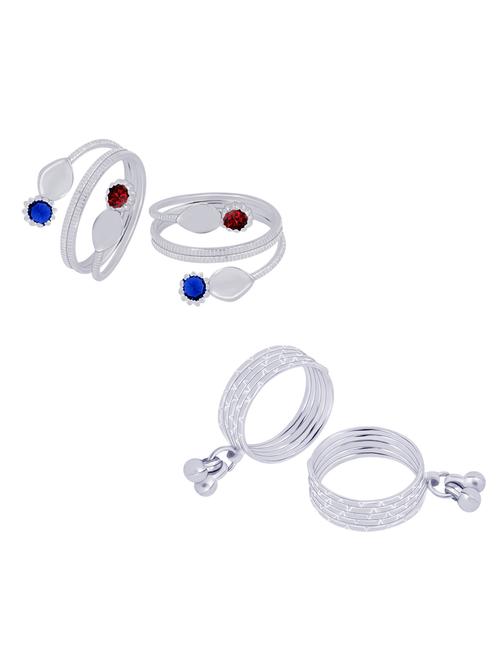 silver plated toe ring combo - 19734183 - Very Small Image - 1