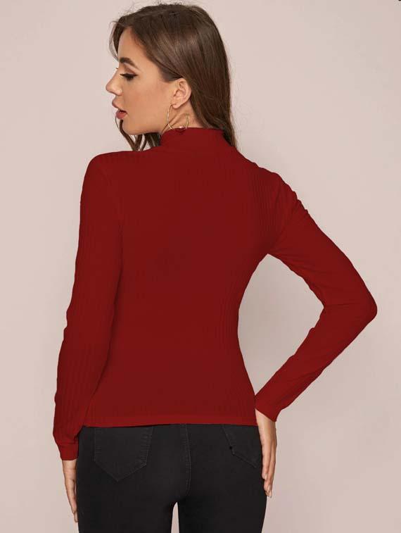 maroon cotton lycra regular top - 19737229 - Standard Image - 2