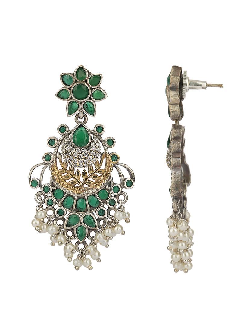 green brass drop earring - 19754789 - Zoom Image - 2