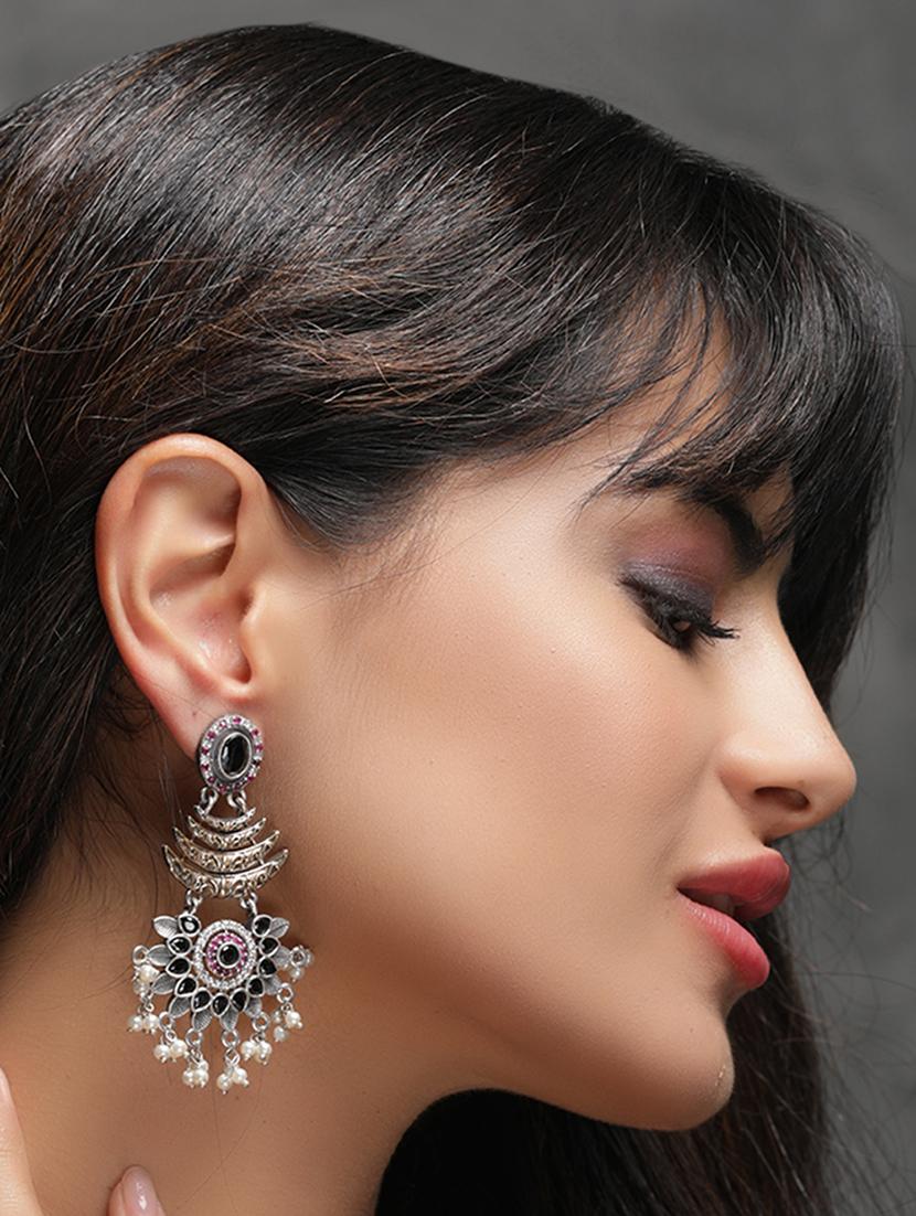blue brass drop earring - 19754797 - Standard Image - 3