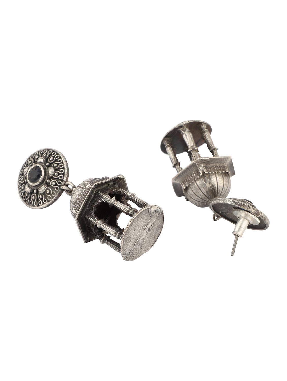 silver brass jhumka earrings - 19755044 - Standard Image - 2