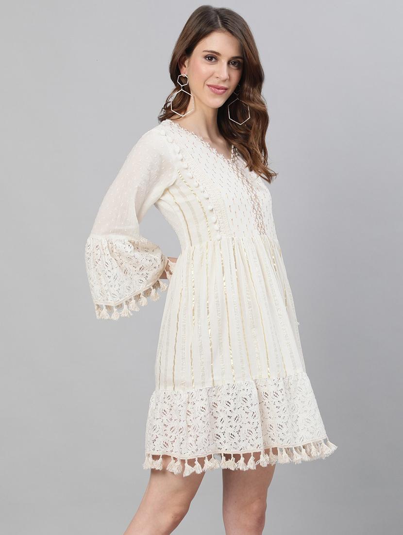women's fit & flare self design dress - 19765867 - Zoom Image - 2