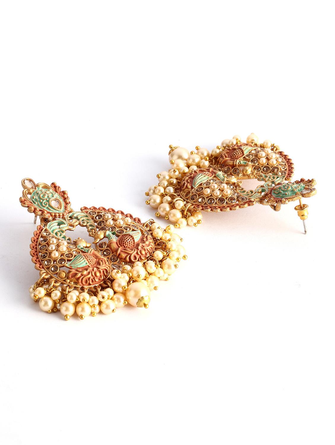 women gold plated drop earring - 19766208 - Zoom Image - 2