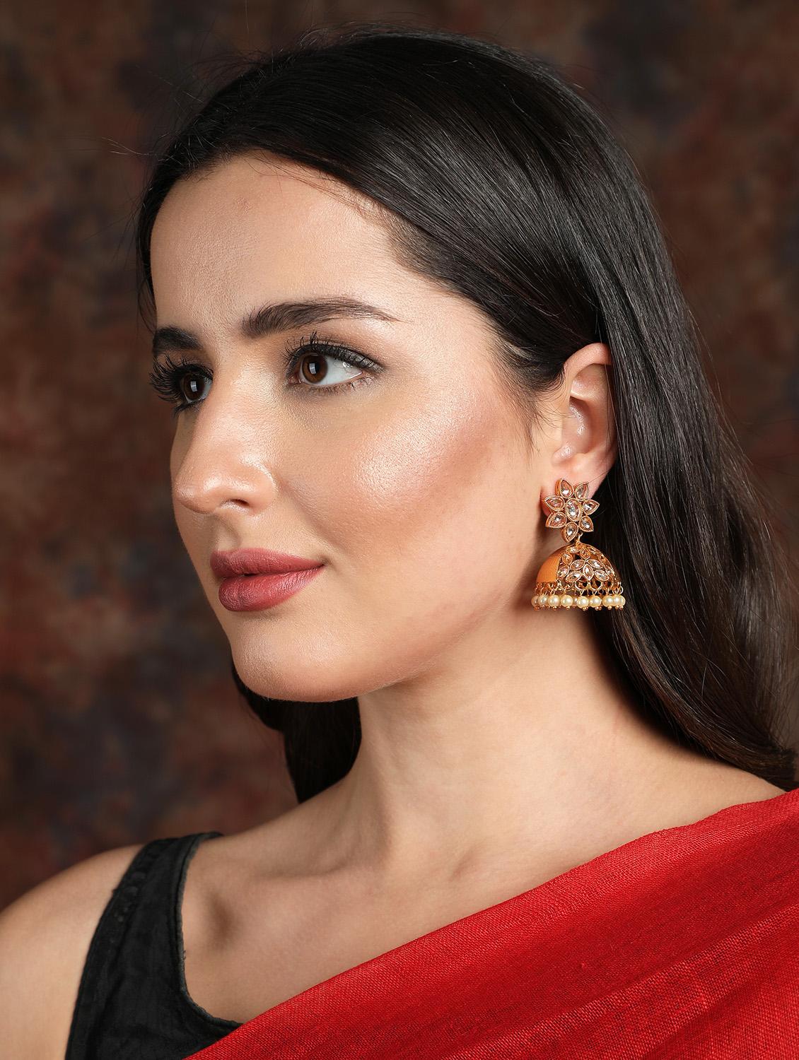 women gold plated jhumka - 19766226 - Standard Image - 4