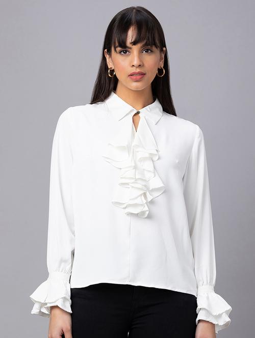 women white polyester regular top - 19783700 - Very Small Image - 1