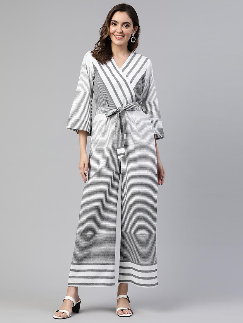 grey cotton full leg jumpsuit - 19784844 - Zoom Image - 0