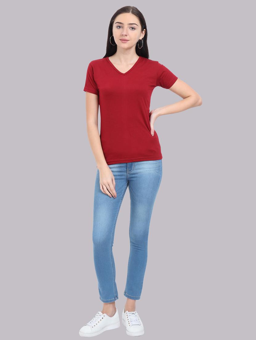 v-neck solid regular tee - 19785792 - Zoom Image - 4
