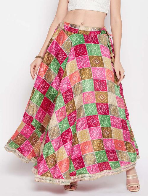 multi colored printed flared long skirt - 19796167 - Very Small Image - 1