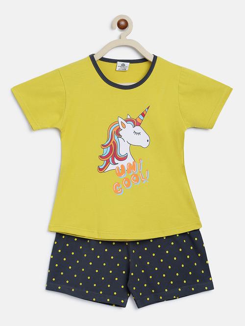 yellow graphic shorts set nightwear - 19808640 - Standard Image - 0