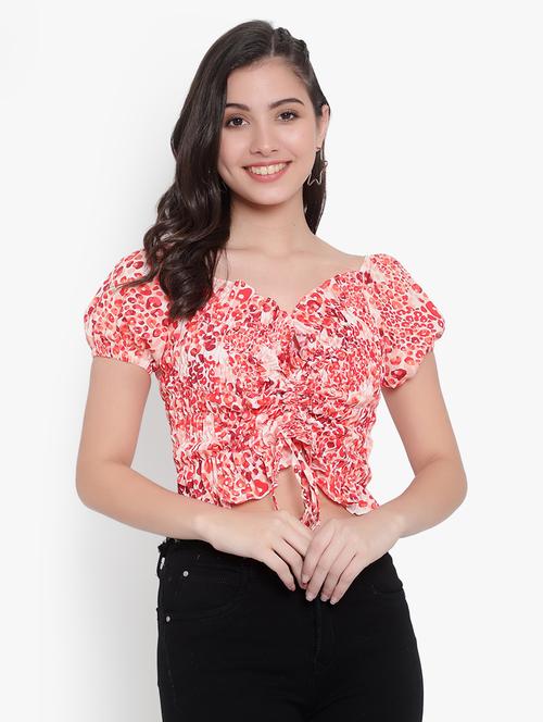 women's crop sweetheart neck top - 19811260 - Very Small Image - 1