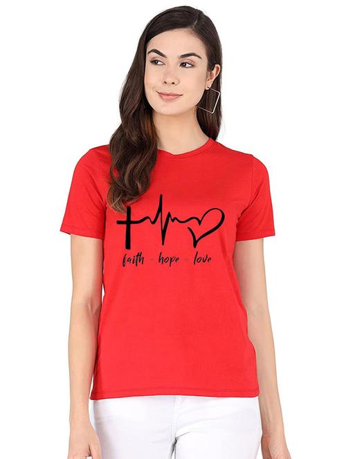 women's front print round neck t-shirt - 19814415 - Very Small Image - 1