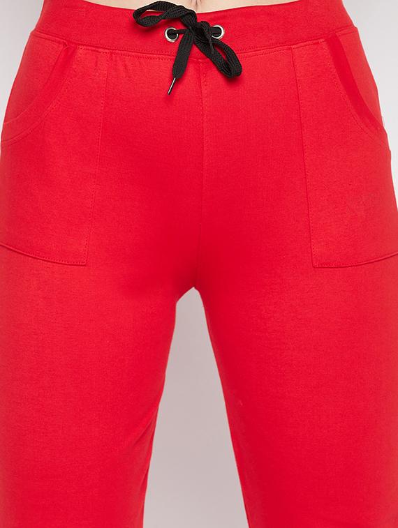 red solid track pant - 19814930 - Zoom Image - 4