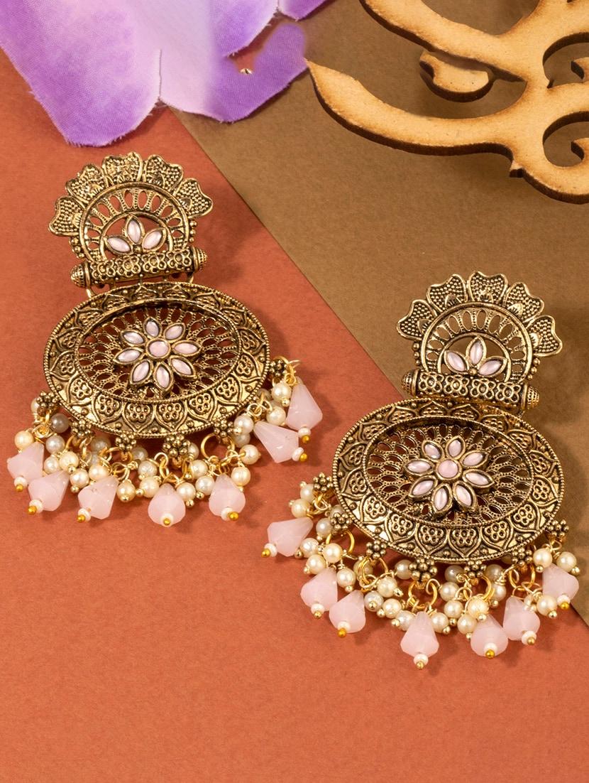 pink alloy chandballi earring - 19839905 - Zoom Image - 0