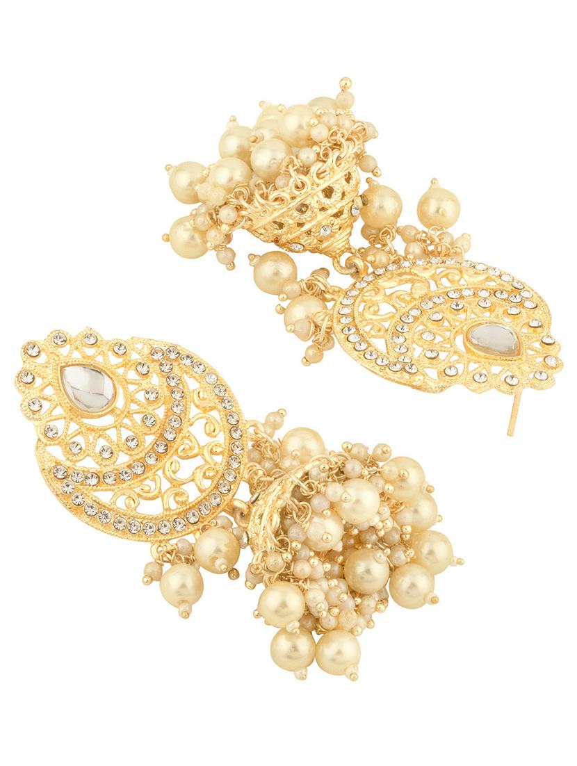 gold alloy jhumka earring - 19839908 - Zoom Image - 2